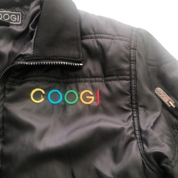 COOGI black puffer zippered jacket with front pockets & ribbed wait and cuffs - Picture 2 of 16
